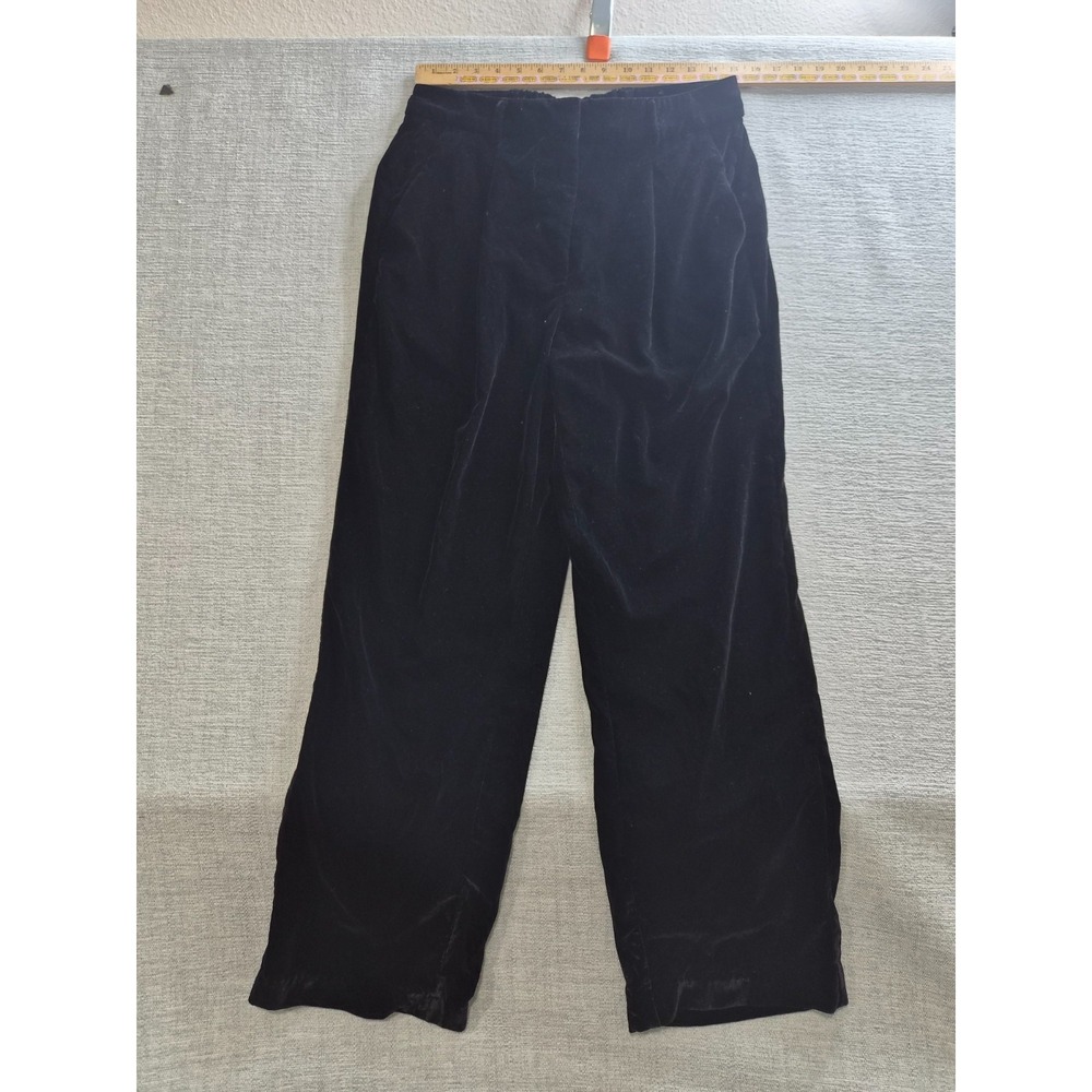 Old Navy Taylor Wide Leg Trouser Pants Women Medium Black Velvet Extra High Rise